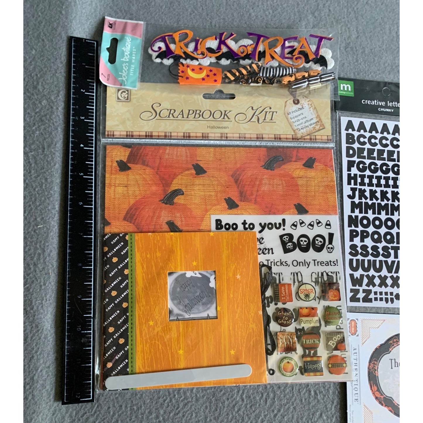 Halloween Scrapbook Kit With Stickers & Creative Letters