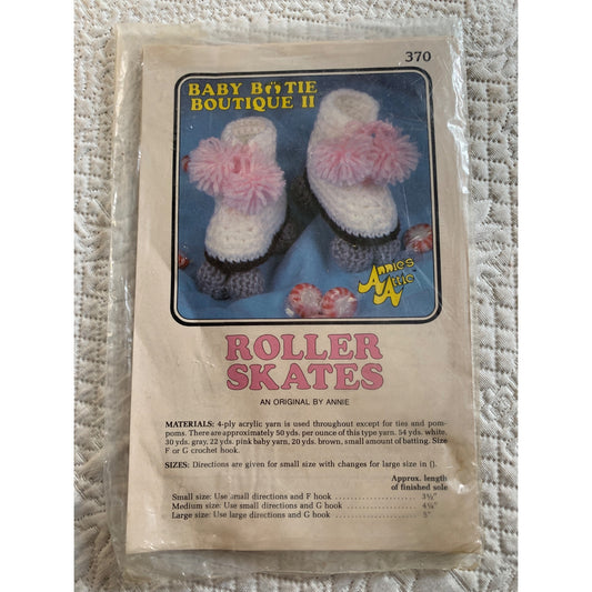 Annie's Attic Baby Boutique Bootie Roller Skates Crochet Pattern - New