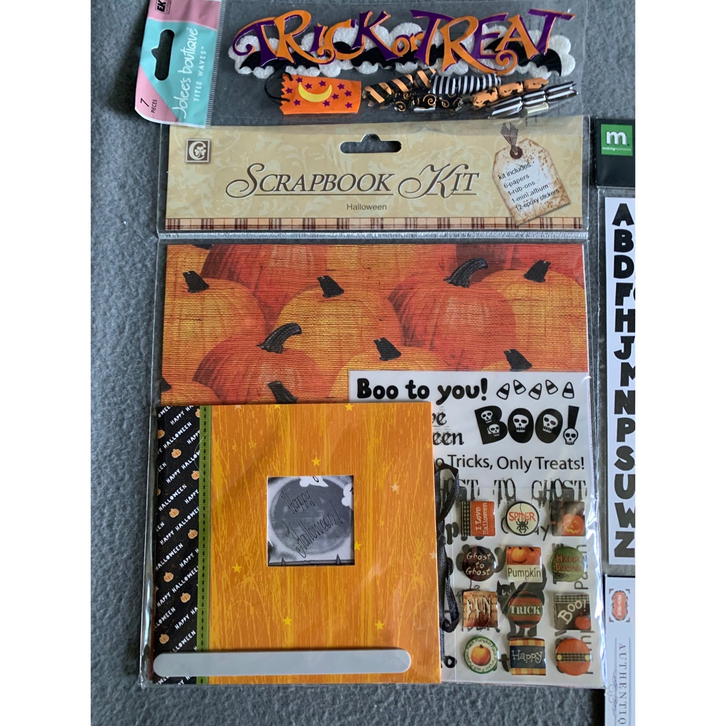 Halloween Scrapbook Kit With Stickers & Creative Letters