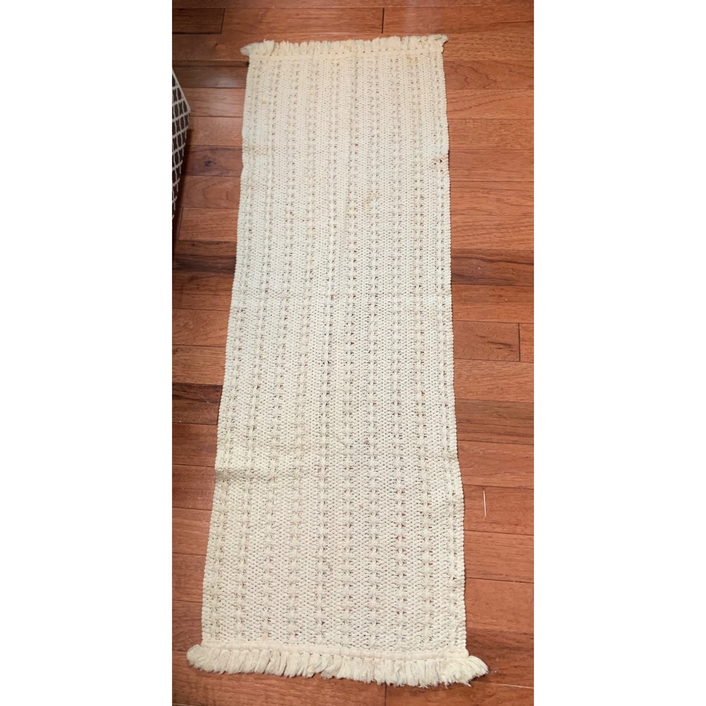 Handmade Beige Crochet Table Runner 35"x10"