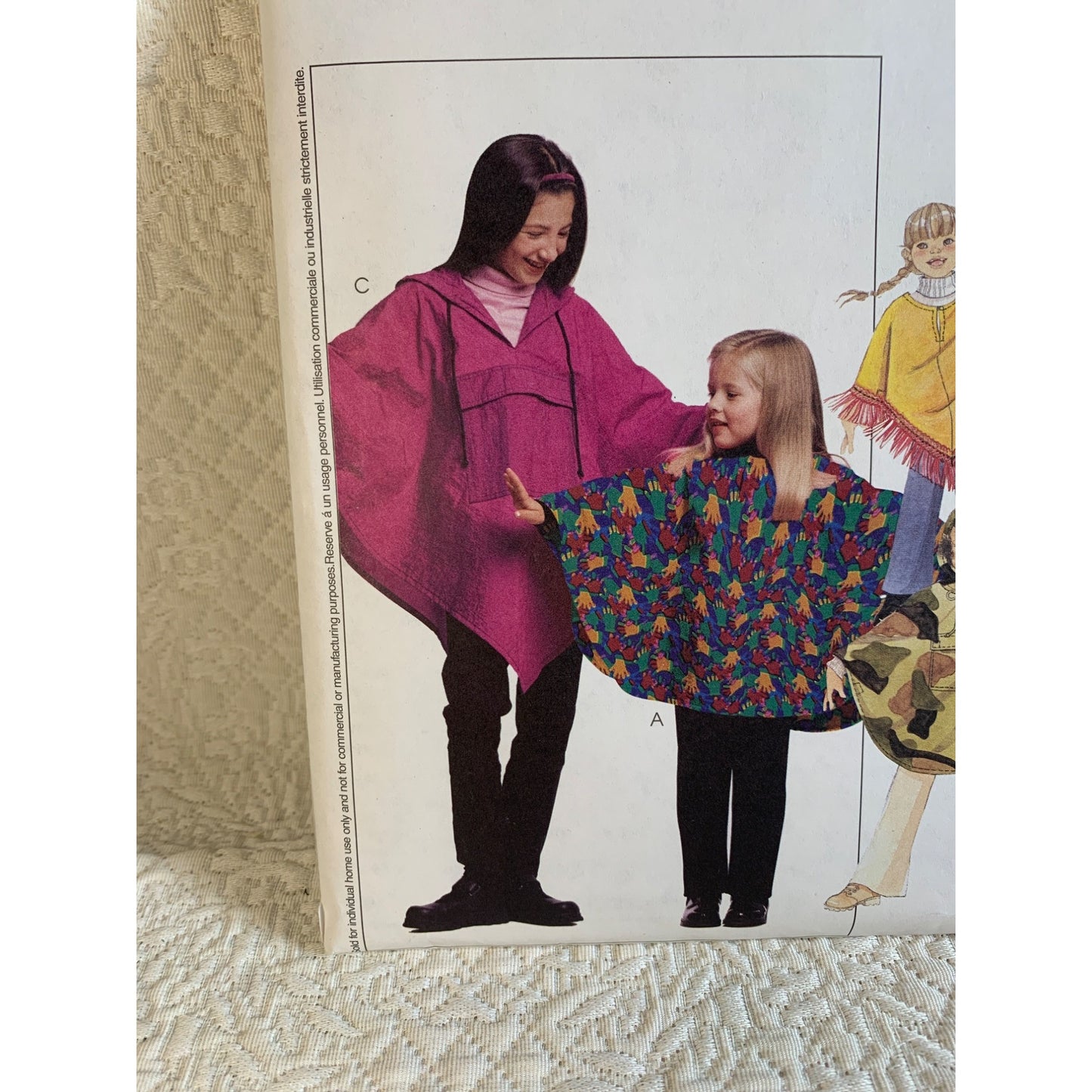 McCall's Girls Ponchos and Pants Pattern 3307 sz Xsm to Small - uncut