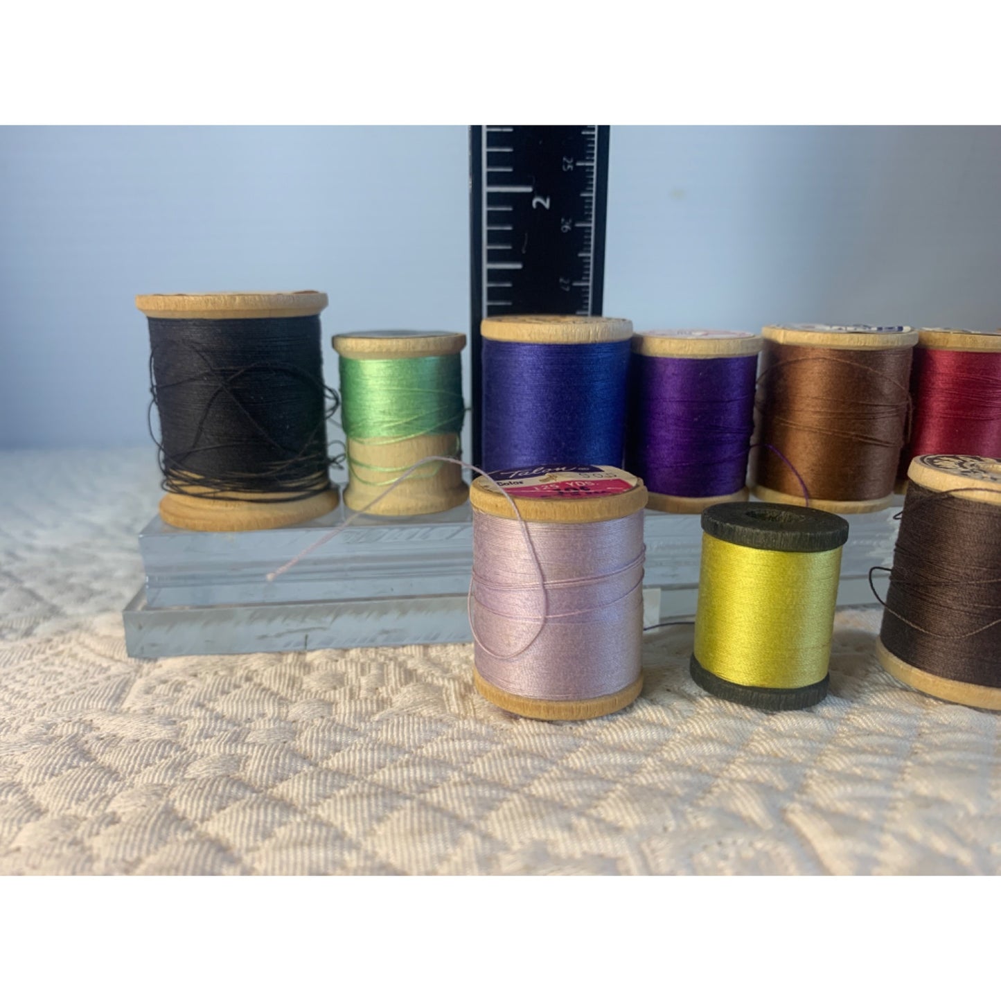 Vintage Sewing Thread wood spools set of 10 #20