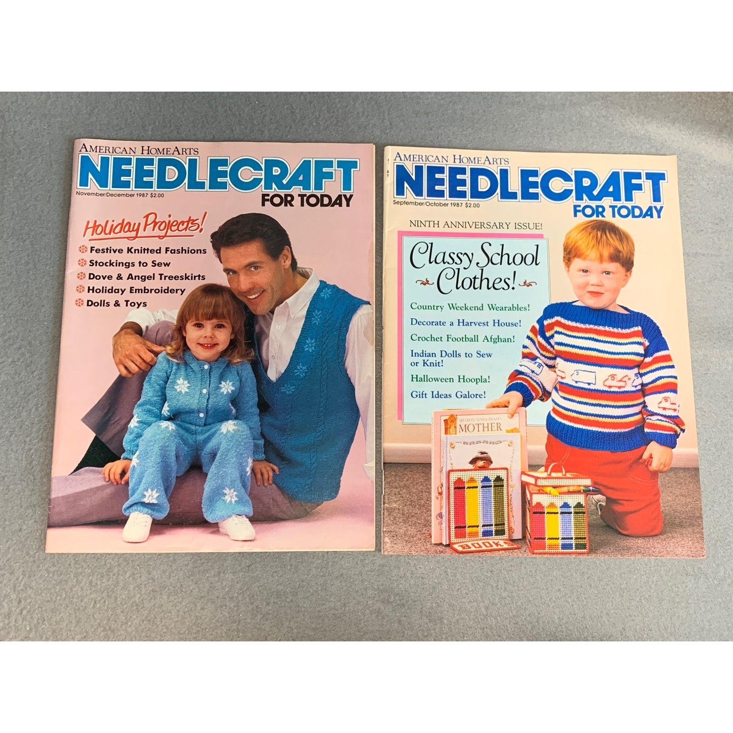 Vintage Needlecraft For Today Magazines 1987 Festive Holiday Projects & Classy School Clothes