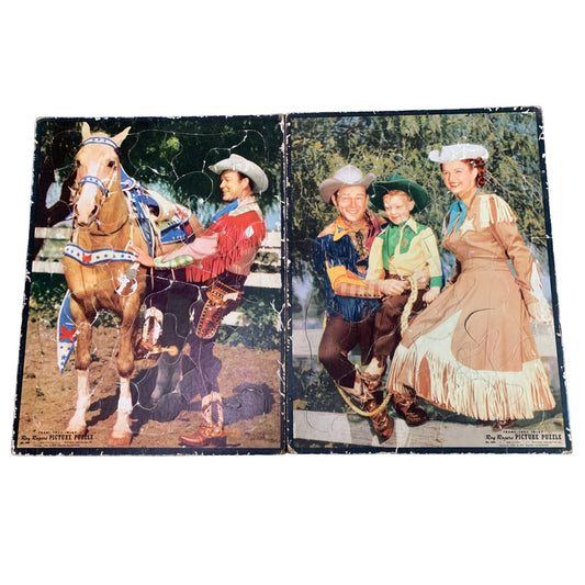 Vintage 1953 Frame Tray inlay Roy Rogers Picture Puzzle Set