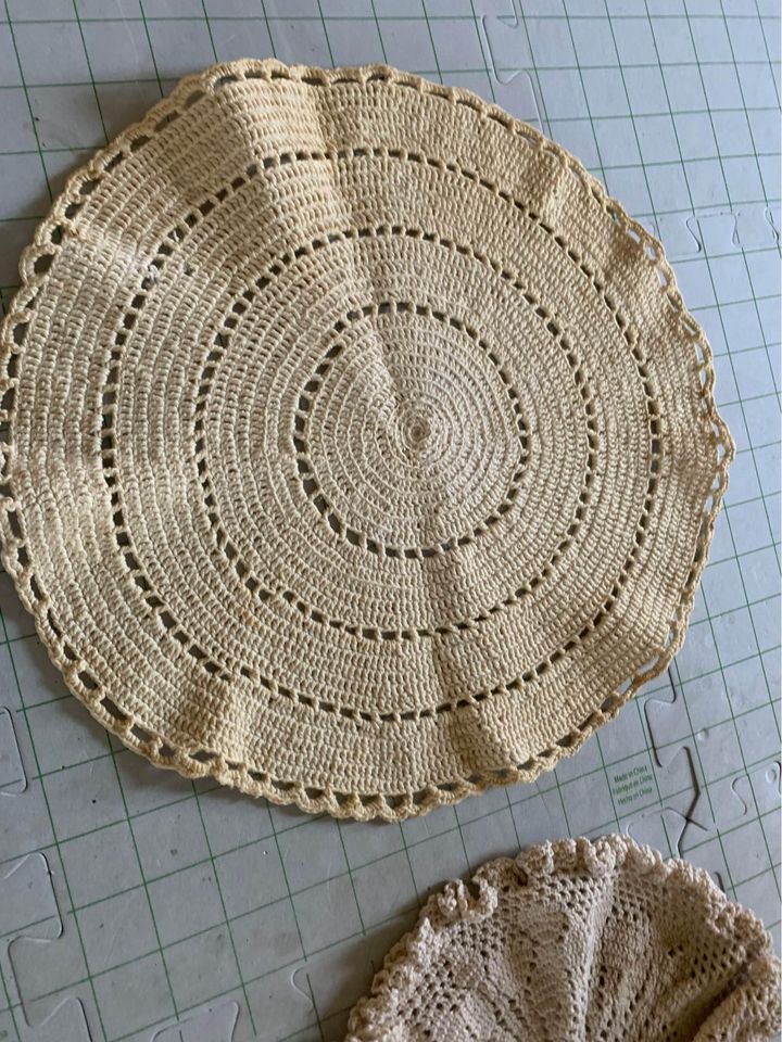 Vintage Hand Crocheted Doily Set #29a