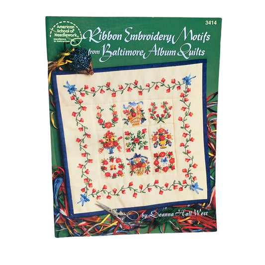 Ribbon Embroidery Motifs from Baltimore Album Quilts Book by Deanna Hall West