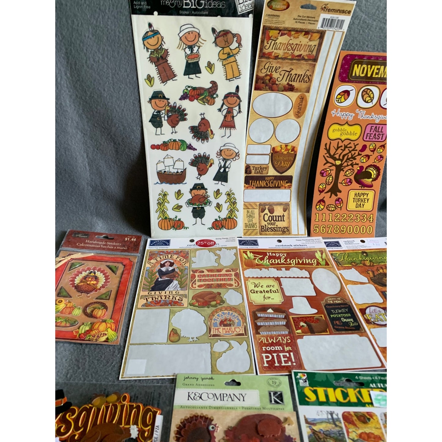 Thanksgiving & Autumn-Themed Scrapbooking Sticker Bundle