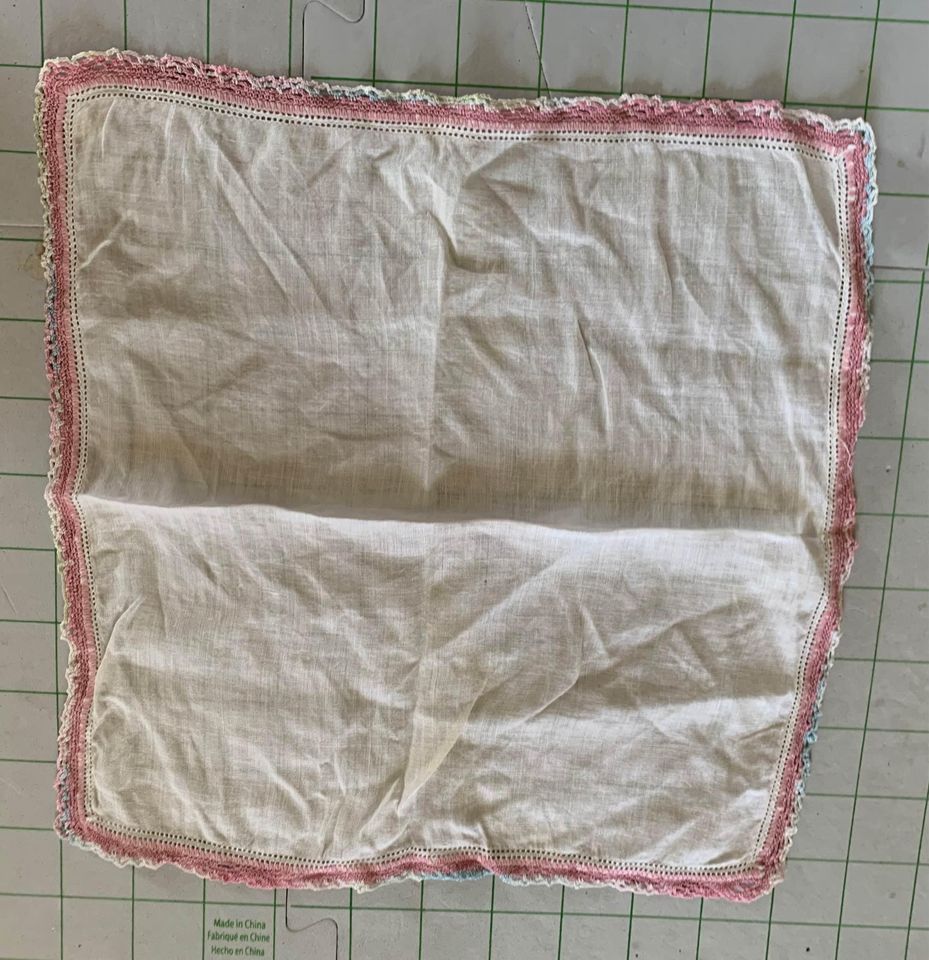 Vintage Blue & Pink Hankies Set #17p