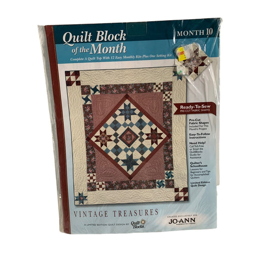 Vintage Treasures Cluster of Stars Quilt Block of the Month 10 by Joann Fabrics kit - New