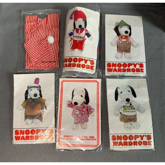 Vintage Snoopys Wardrobe Doll Clothes Collection 6 Outfits for the Well-Dressed Beagle