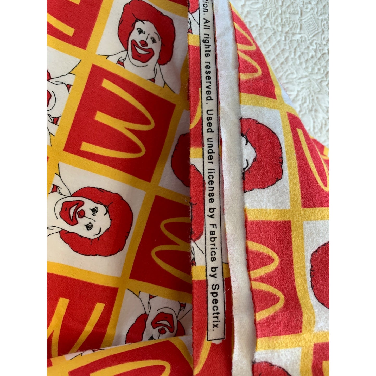 Vintage Ronald McDonalds with golden arches Spectrix flannel fabric 1 yard