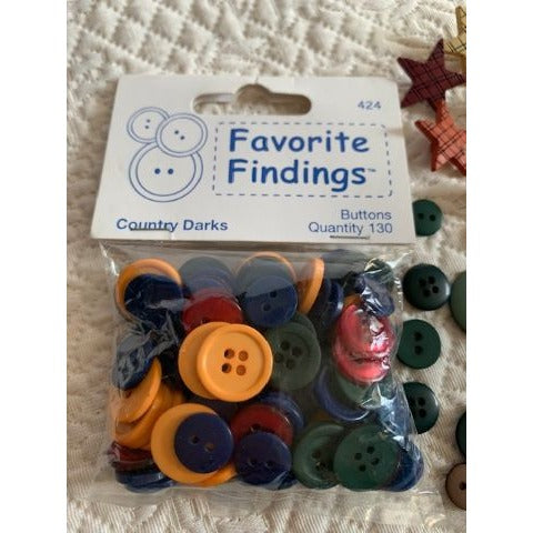 193 Woodland sewing craft plastic button set #8