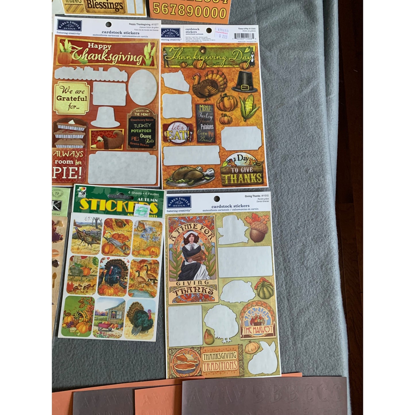 Thanksgiving & Autumn-Themed Scrapbooking Sticker Bundle