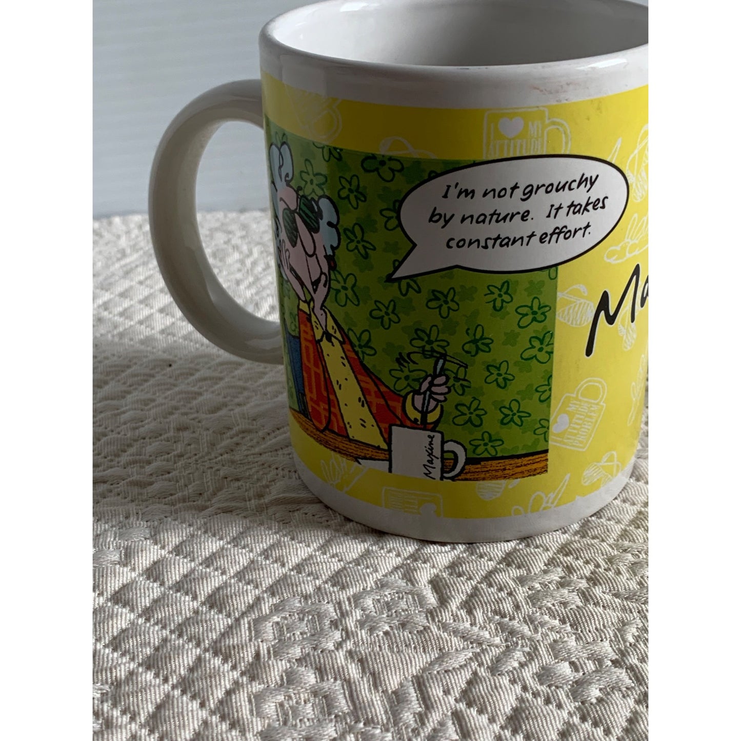 Hallmark Maxine I'm not grouchy Breakfast in bed Humor coffee tea mug