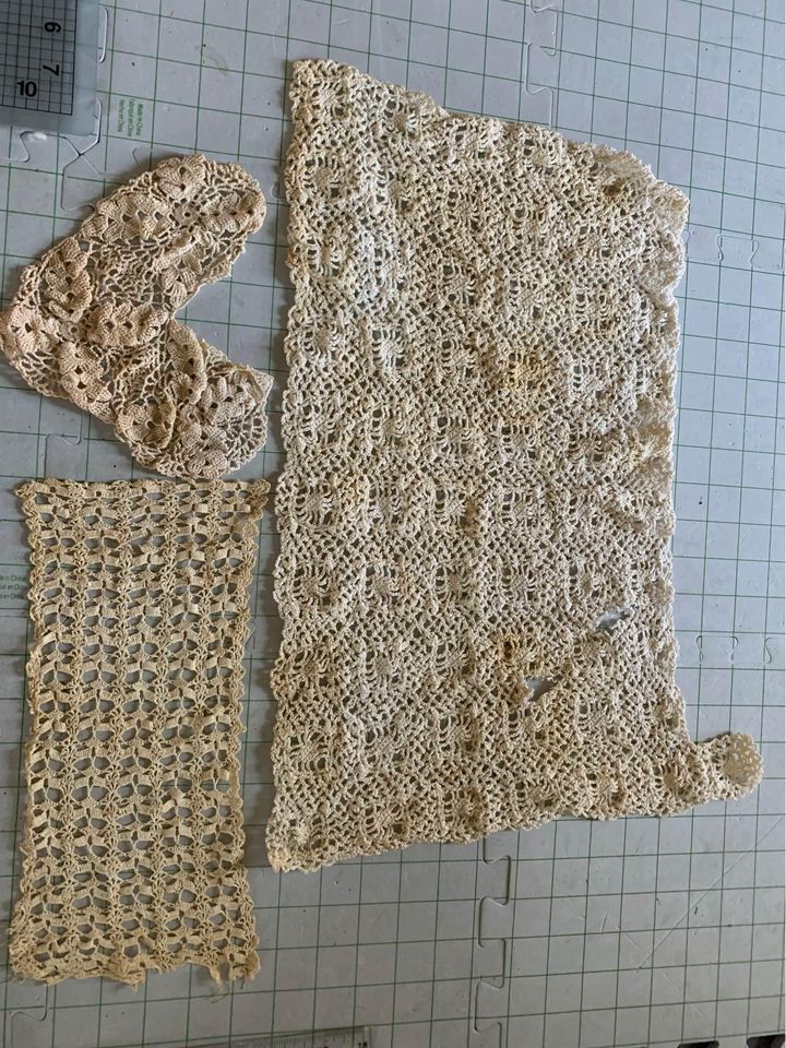 Vintage Hand Crocheted Doily Set #27a