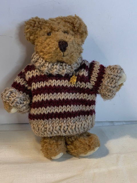 Boyds Bear with striped sweater 6 inch tall