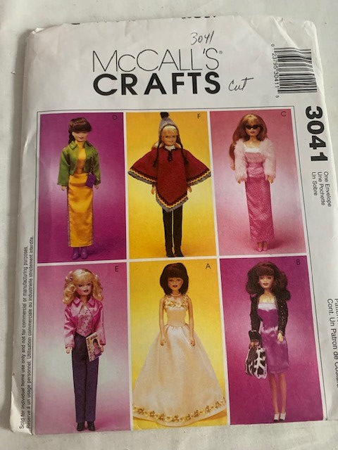 McCall's Doll Clothes for 11.5" doll pattern 3041