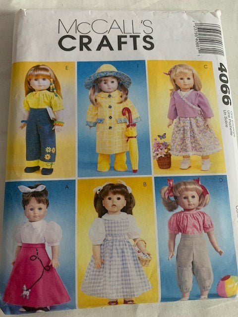 McCall's 18" doll clothes pattern 4066