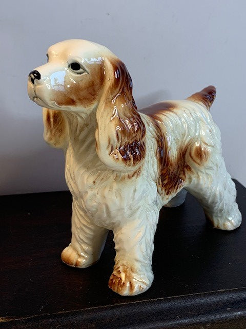 Vintage Brown and white Cocker Spaniel bone china figure