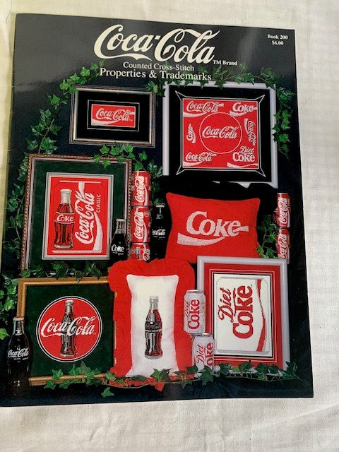 Coca Cola Counted cross stitch 8 design pattern book