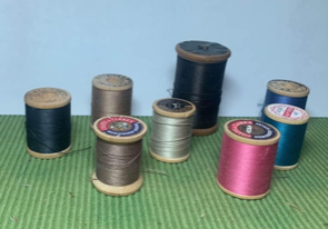 Vintage wood thread spool set of 8 #15