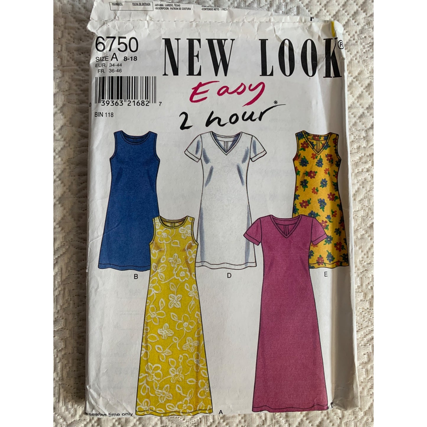New Look Womens Dress Pattern 6750  sz 8 - 18 - uncut