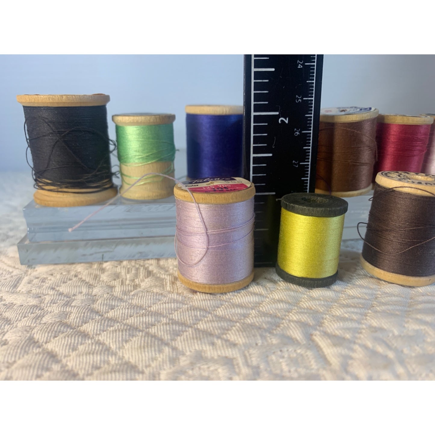 Vintage Sewing Thread wood spools set of 10 #20