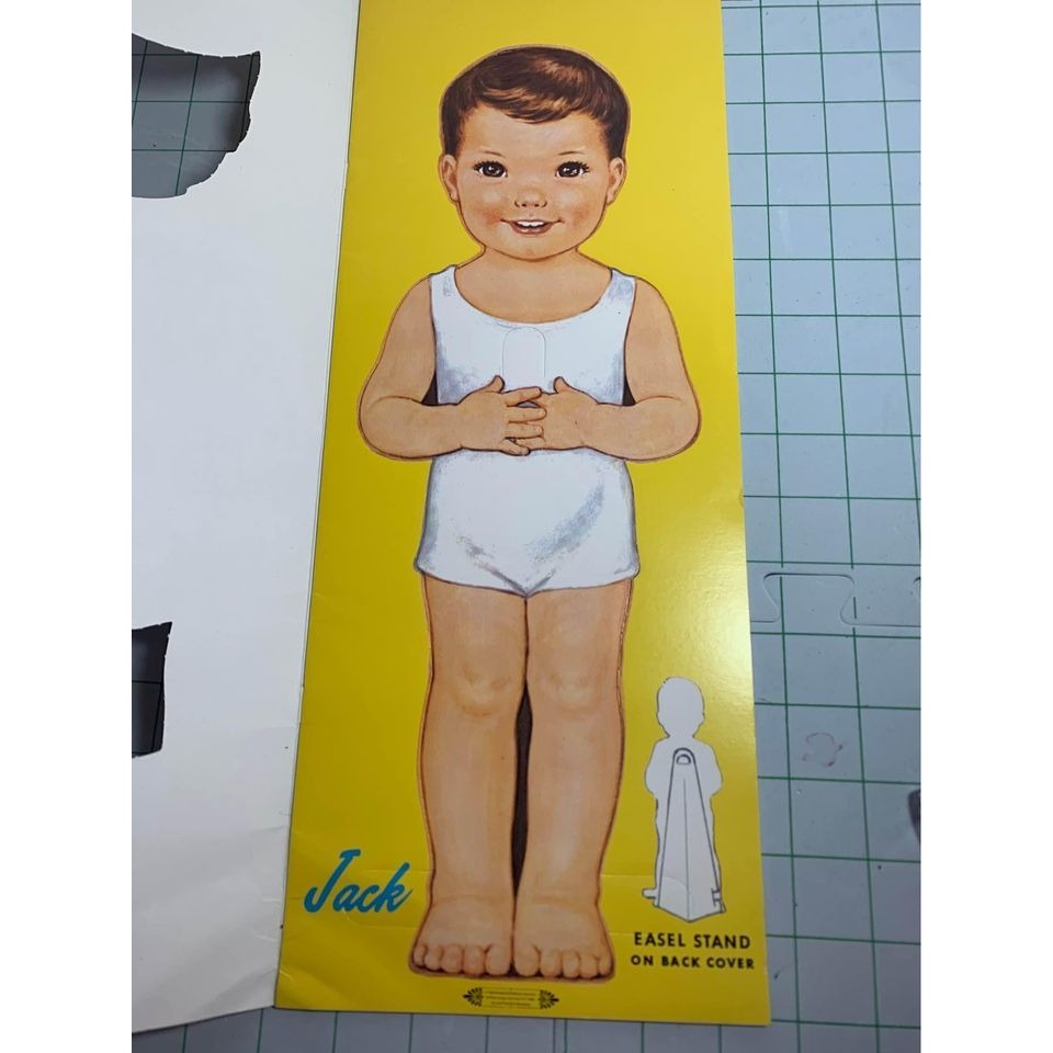 Vintage Big Stand Up School Boy Paper Doll by Queen Holden 15”