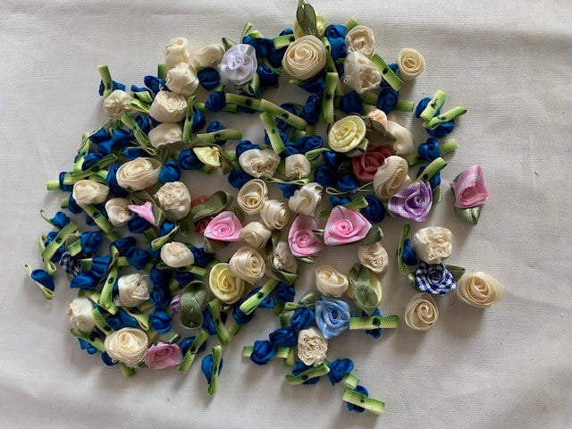 162 Ribbon Roses & flowers for scrapbooking & sewing set #10