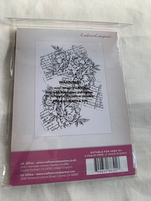 Crafter’s Companion Provencal Peony Clear Cling Stamp - New