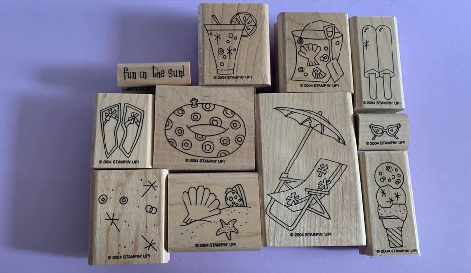 Stampin Up Sparkling Summer Rubber Stamp Set