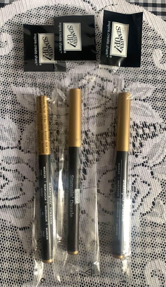 Stampin Up Dazzle Gold Marker Set of 3 - New