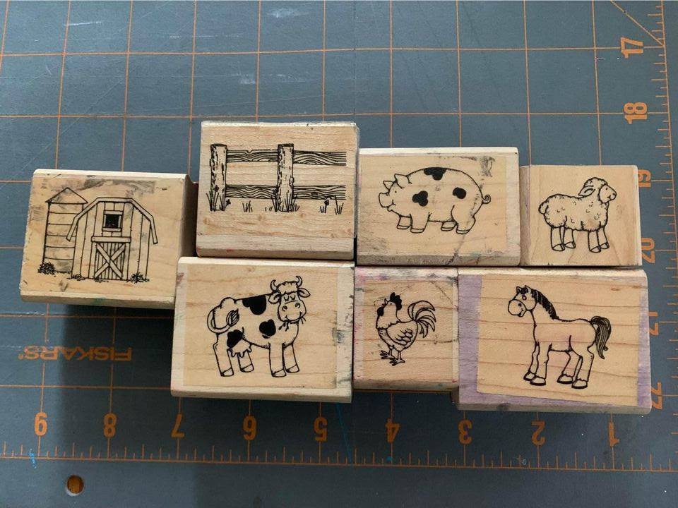 Stampin Up Farm Fun Rubber Stamp Set