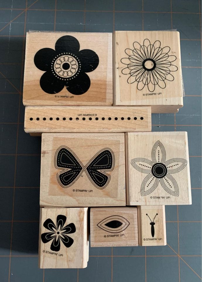 Stampin up punched posies rubber stamp set