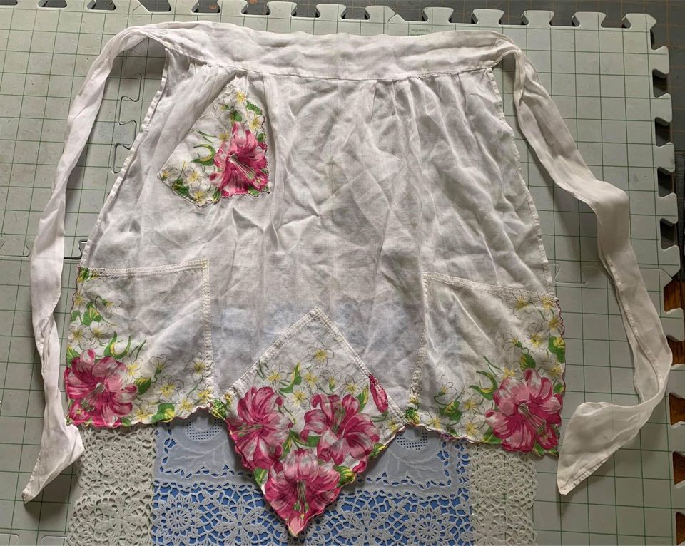 Vintage Pink Lily Apron