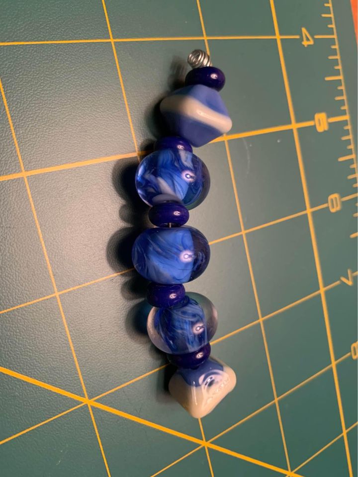 Handmade blue lampwork glass beads