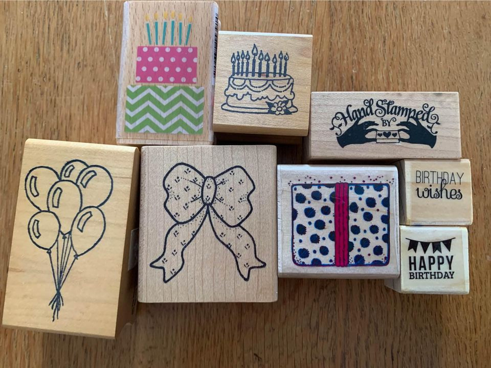 Happy birthday rubber stamp set #14