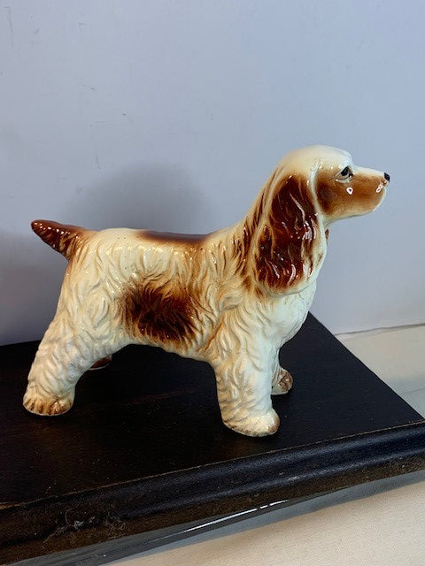 Vintage Brown and white Cocker Spaniel bone china figure