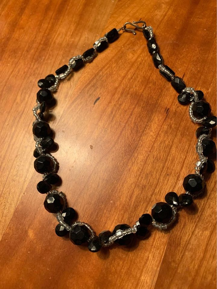 Black Glass beaded necklace