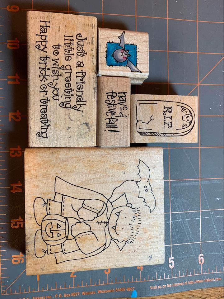 Trick or treating rubber stamp set #1