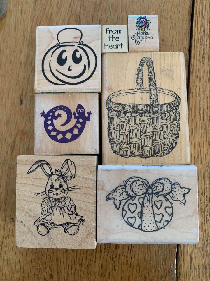 Bunny basket rubber stamp set #14