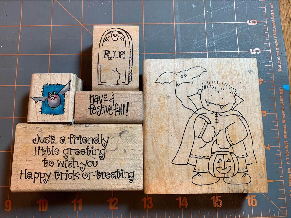 Trick or treating rubber stamp set #1