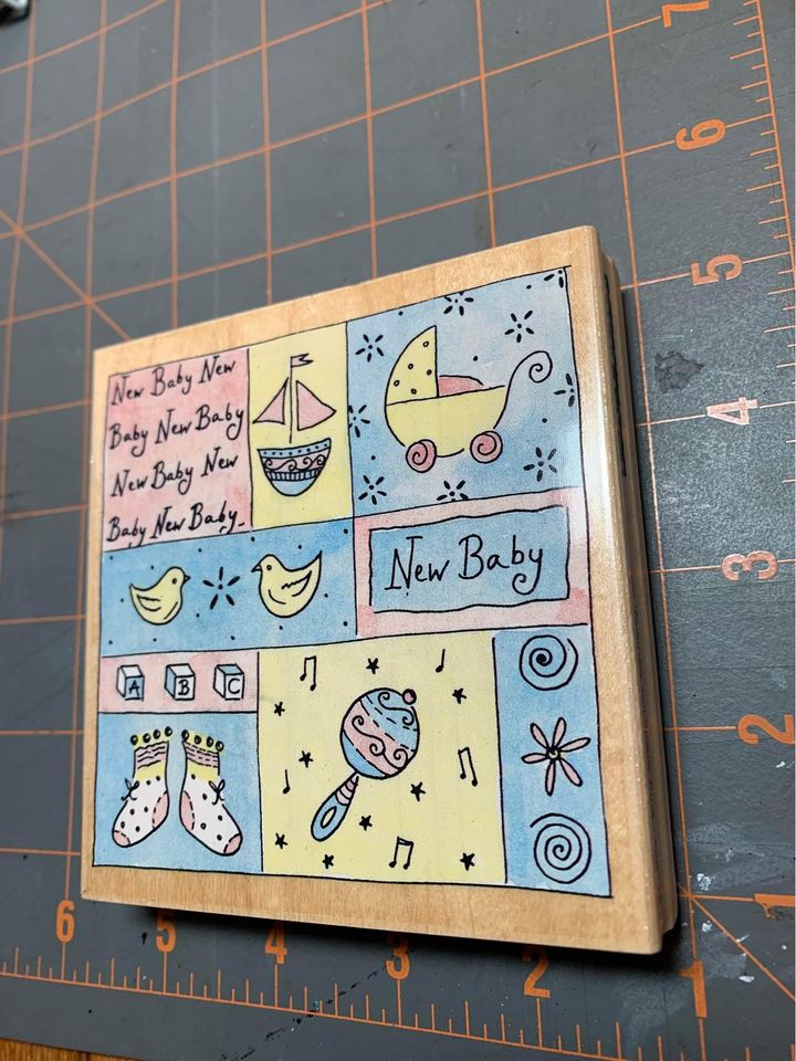 Baby Box Penny Black rubber stamp #1