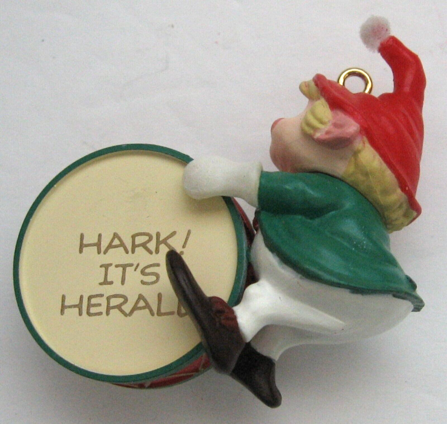 Hallmark Keepsake Hark It's Herald Elf Drum Ornament 1990