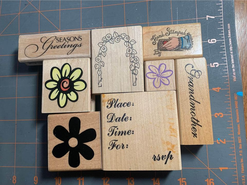 Flowers rubber stamp set #4