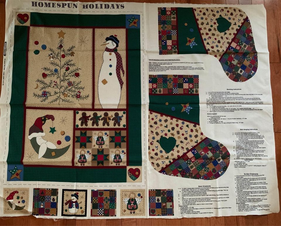 Homespun Holidays Wall Hanging & Stocking Panel Fabric