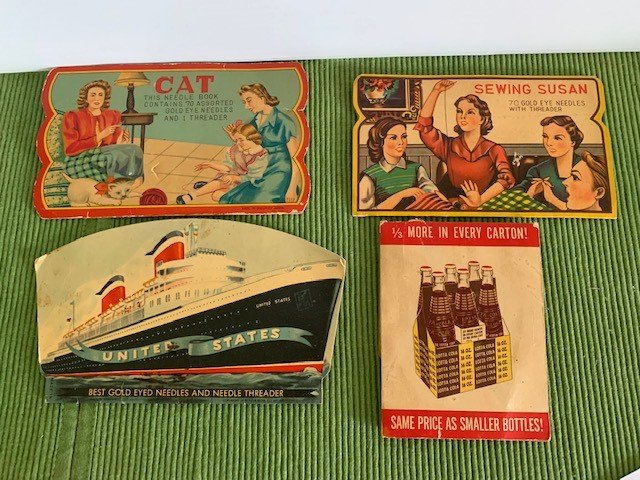 Vintage Sewing Needle Books Lotta Cola Cat United States Set Of 4