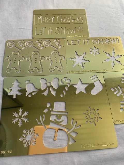 Let it Snow Christmas stencil embossing set