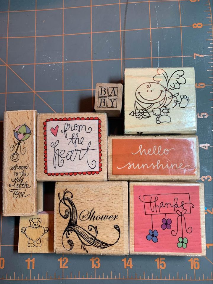 Baby and sayings rubber stamp set #1