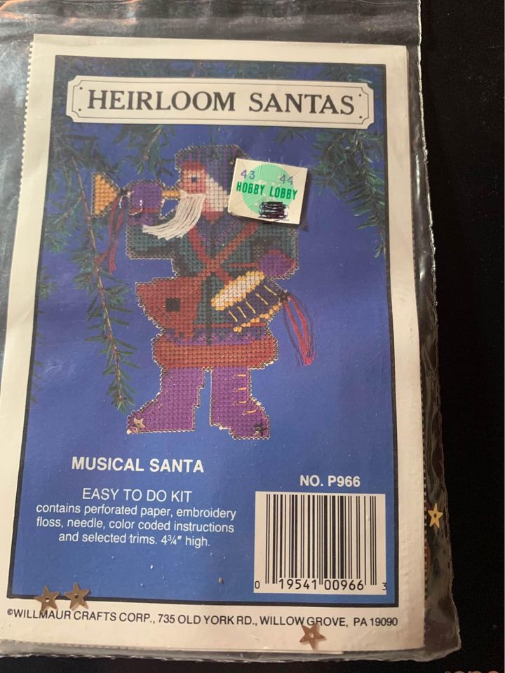 Heirloom Santas Musical Santa Cross Stitch Kit - New